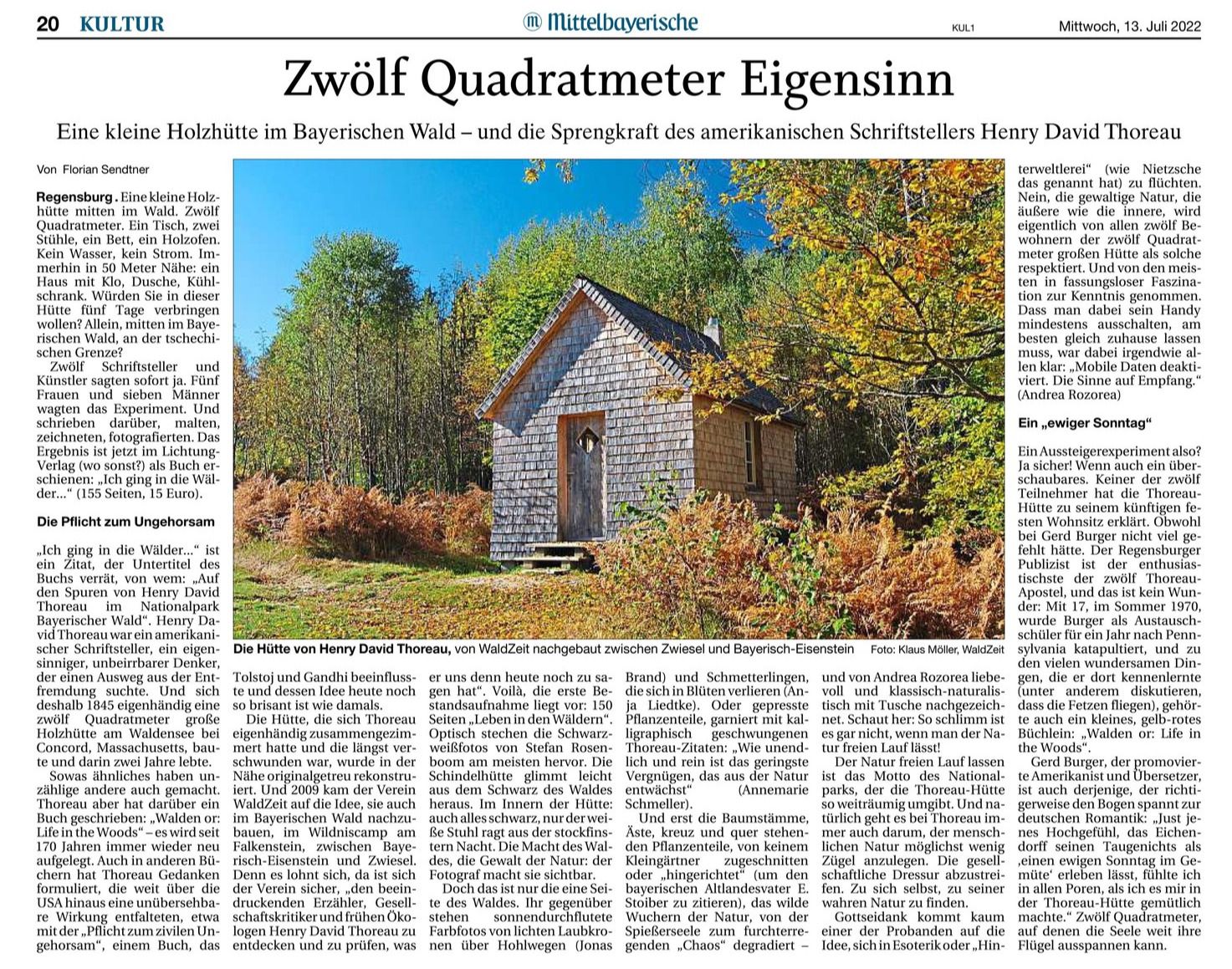 Zwölf Quadratmeter Eigensinn MZ 13.7.2022